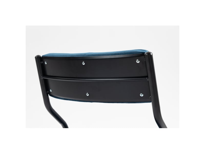  Lot de 2 chaises pliantes avec coussin, chaises de salle à manger, en métal, bleu  - Conforama E