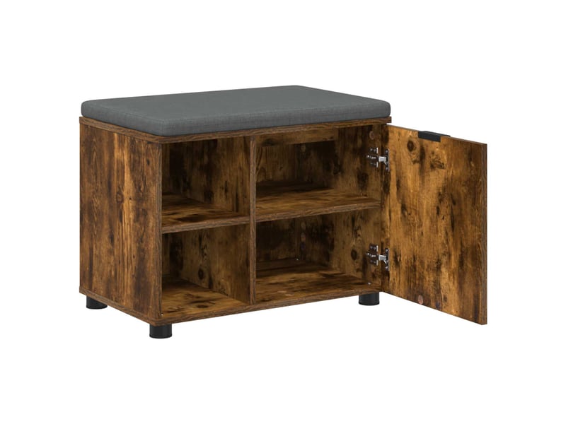  Banc d'entrée, banc interieur avec coussin chêne fumé 60x38x46 cm shl2771  - Conforama E