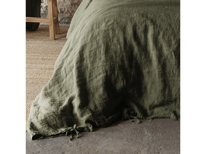  Housse de couette 140x200 cm lin rosalie thym PD24934 - Conforama C