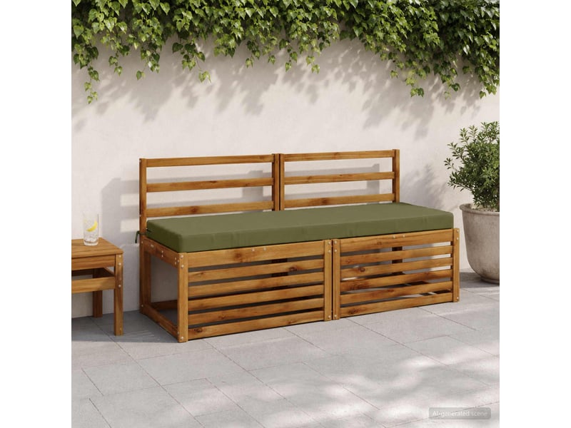 Lot de 2 coussins de banc, coussins d'assise soest 100 % polyester vert olive cf57579 - Conforama B
