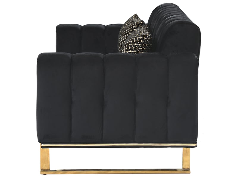  Canape droit fixe noir 3 places  - Conforama E