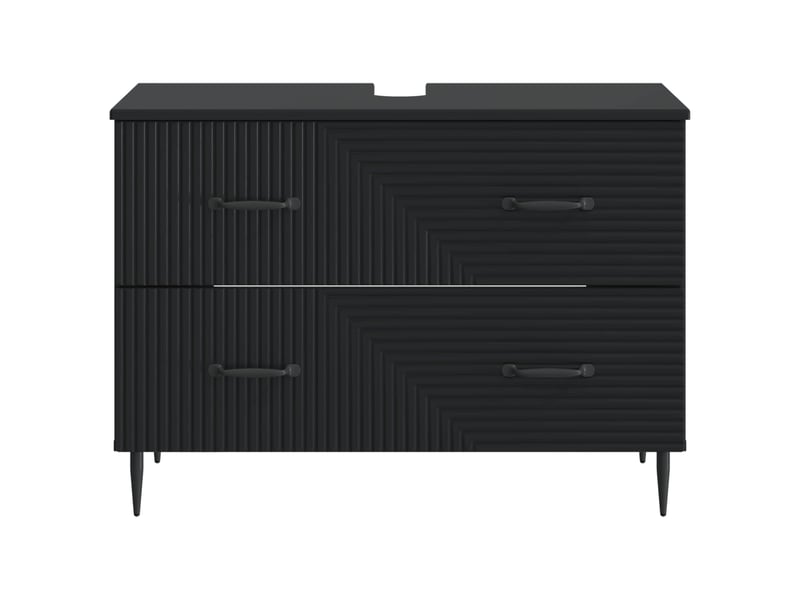  Meuble sous lavabo de salle de bain haarlem noir cf64897  - Conforama D