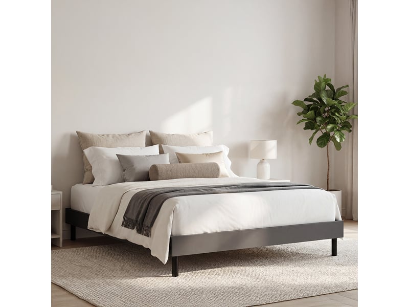 Sommier à lattes en kit- gris - 140 x 190 cm Made in France - Conforama E