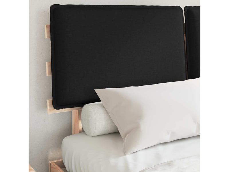  Lit double- lit adulte -  cadre de lit avec tête de lit rembourrée noir 135 x 190 cm  - Conforama B