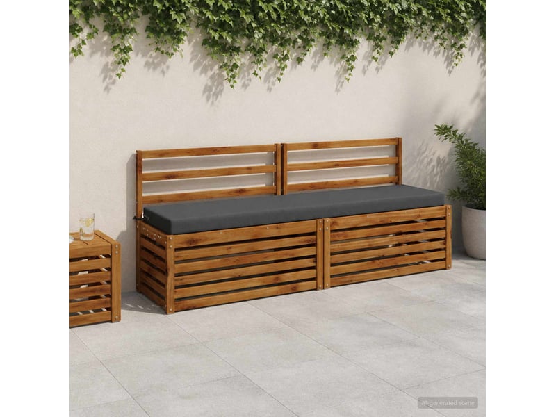  Lot de 2 coussins de banc, coussins d'assise soest 100 % polyester anthracite cf56965  - Conforama B