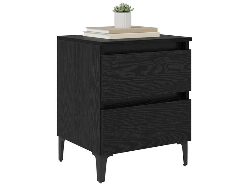 Table de chevet - cabinet de chevet - table de nuit 2 pc chêne noir 40 x 35 x 50 cm - Conforama B