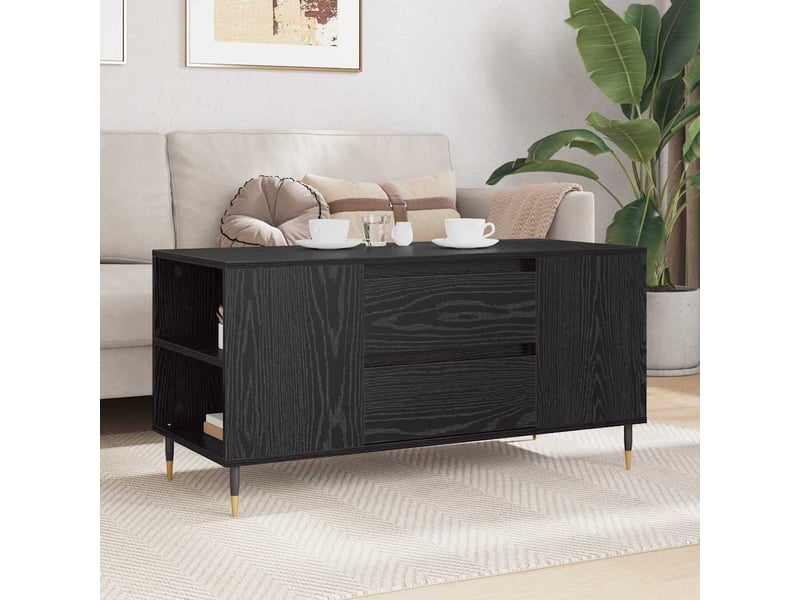  Table basse | table de salon chêne noir 102 x 44,5 x 50 cm bois d'ingénierie  - Conforama D