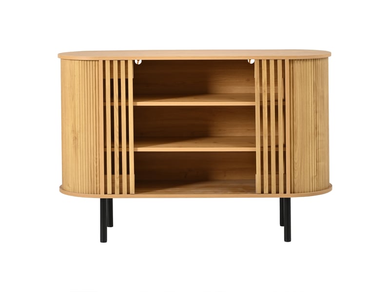  Buffet bas 120x40x80 cm naturel avec étagères réglables Fay Lum - Conforama D