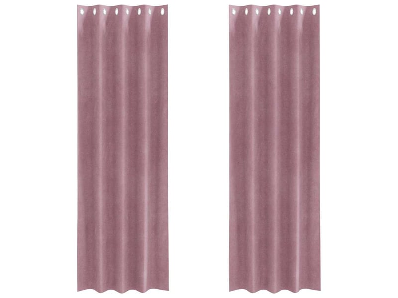  Lot de 2 rideaux, rideaux de fenêtre rose foncé 140 x 225 cm velours cf44110  - Conforama A