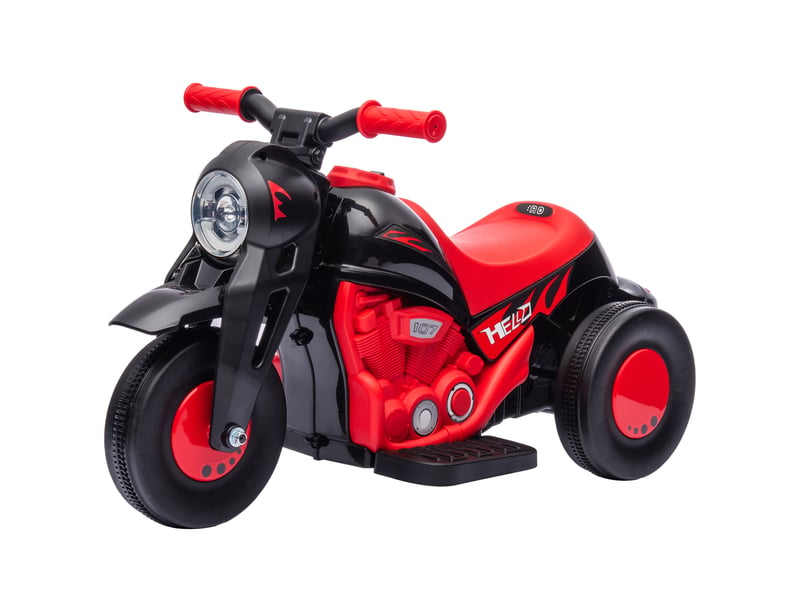  Moto électrique enfants 2-5 ans, 3 roues, 6 v, 3 kmh, avec fonction de bulles, effets lumineux et sonores, rouge  - Conforama B