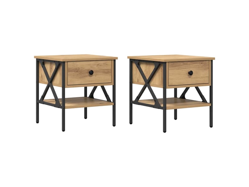  Table de chevet - cabinet de chevet - table de nuit 2 pc chêne artisanal 40 x 42 x 45 cm  - Conforama A