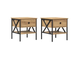 Table de chevet - cabinet de chevet - table de nuit 2 pc chêne artisanal 40 x 42 x 45 cm