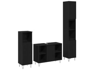 Ensemble de mobilier de salle de bain 3 pc chêne noir cf64333