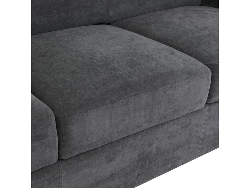  Canapé 3 places lille, canapé lounge 3 places, suspension nosag, tissuchenille (260 gm²) 190 cm - gris foncé  - Conforama E