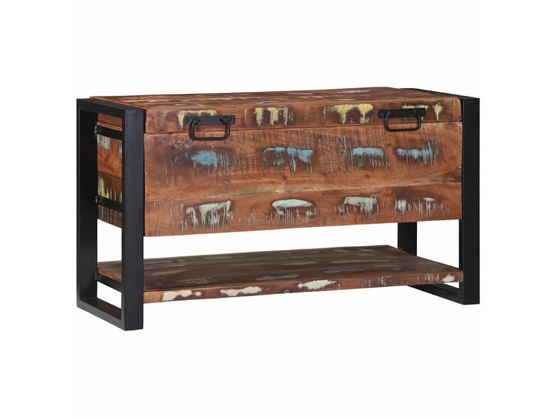  Boîte de rangement, coffre de rangement multicolore bois massif de récupération  - Conforama D
