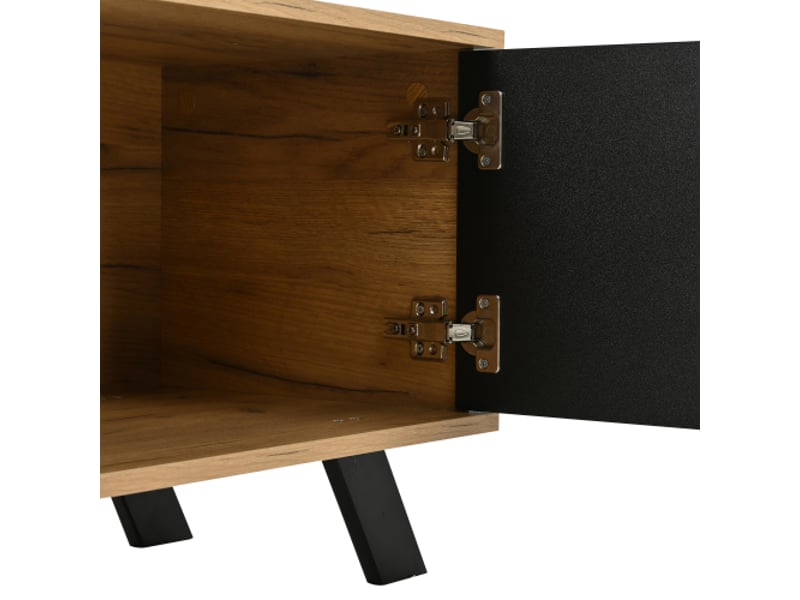 Meuble tv 150 cm bois clair – console tv avec 2 tiroirs, bas de salon, compatible 60 pouces - Conforama E