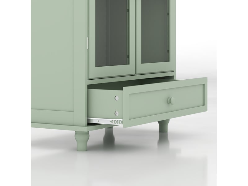  Buffet vitré 2 portes avec tiroir 71x38x93.5 cm mdf vert menthe  - Conforama R
