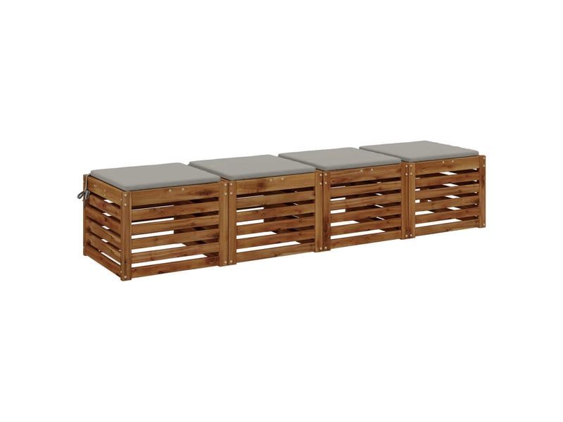  Lot de 4 coussins de siège, coussins d'assise soest 100 % polyester gris cf60405  - Conforama C