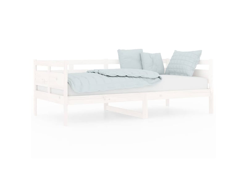 Lit simple- lit adulte -  lit de jour sans matelas blanc bois de pin massif 90x190 cm  - Conforama A