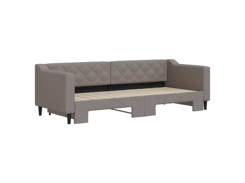  Lit simple- lit adulte -  lit de jour avec gigogne sans matelas taupe 80x200 cm  - Conforama B
