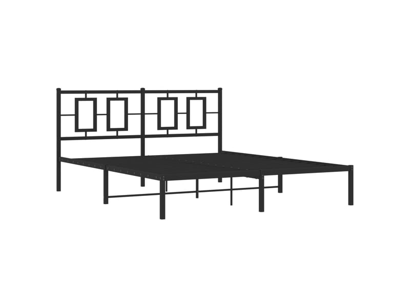  Lit double- lit adulte -  cadre de lit métal sans matelas avec tête de lit noir 150x200cm  - Conforama B
