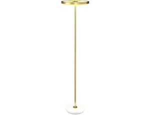 Lampadaire led 40x40x157,5 cm doré en métal et acrylique, variateur 3 niveaux avec interrupteur au pied