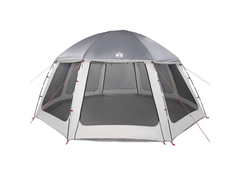  Tente piscine toit amovible parois maille gris 510x510 cm  - Conforama E