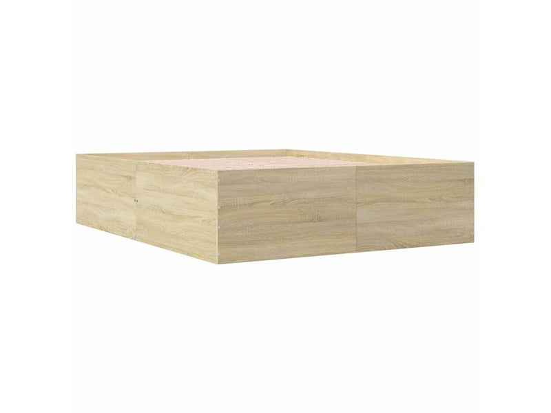  Lit double- lit adulte -  cadre de lit sans matelas chêne sonoma 150x200 cm  - Conforama B