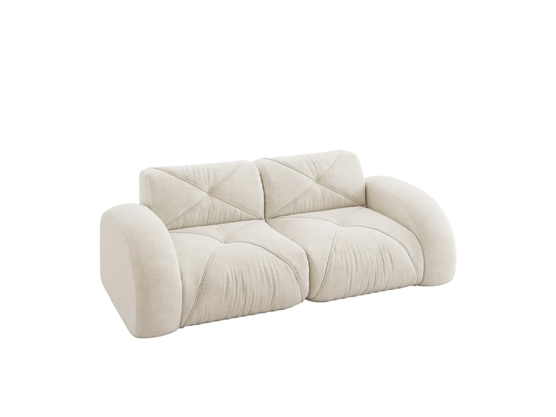  Canapé modulaire 2 places sans armature avec assise en mousse 32d et tissu chenille, beige clair  - Conforama A