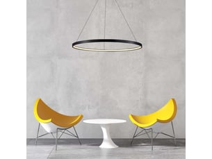 Suspension led anneau noir 80 cm cct ring pour grand salon