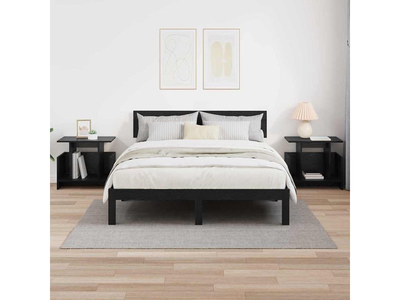  Meuble tv - banc tv - meuble de rangement 2 pcs chêne noir bois d'ingénierie  - Conforama D