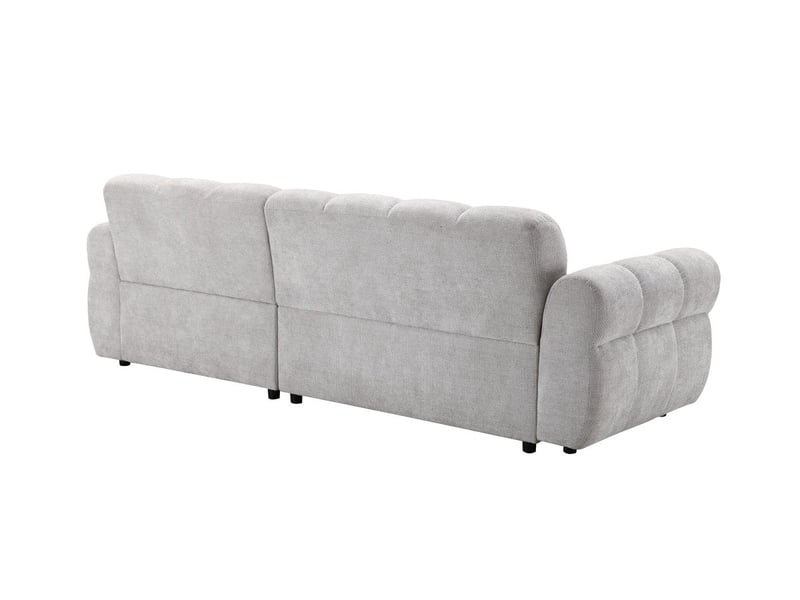  Canapé d'angle fixe en velours texturé gris clair jarod - angle droit GB613AR-3M-GRICL - Conforama E