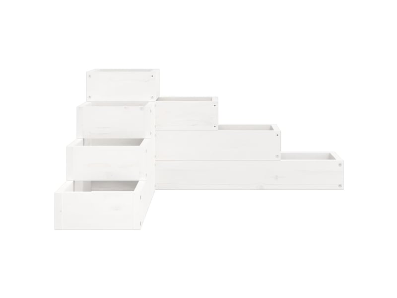  Jardinière - bac à fleurs 4 niveaux 80,5x79x36 cm blanc bois de pin massif  - Conforama E