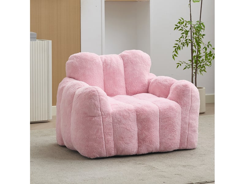  Fauteuil rembourré modenvie love bean bag rose 90 x 105 x 75 cm en peluche  - Conforama D