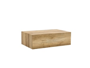 Table basse rectangulaire avec surface effet bois sans montage - structure monobloc en mdf bois 90 × 50 × 30 cm