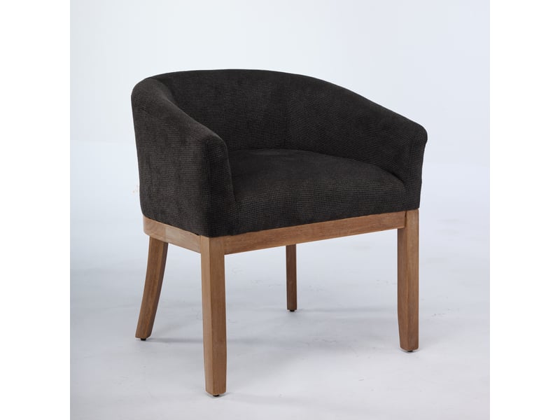  Chaise de salle à manger avec accoudoirs rembourrée noire W3223P455749 - Conforama B