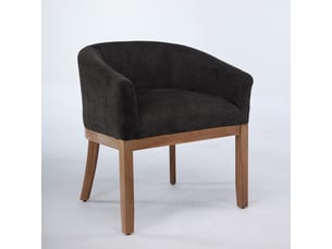 Chaise de salle à manger avec accoudoirs rembourrée noire