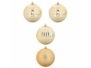 Ensemble de boules de noël xxl 4 pcs doré ø 20 cm plastique