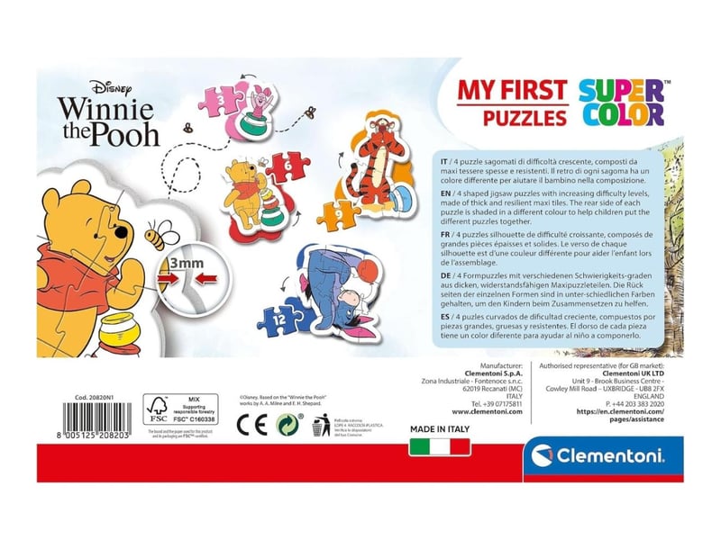  Puzzles clementoni 20820 mes premiers puzzles winnie l'ourson - 4 puzzles évolutifs 8005125208203 - Conforama C