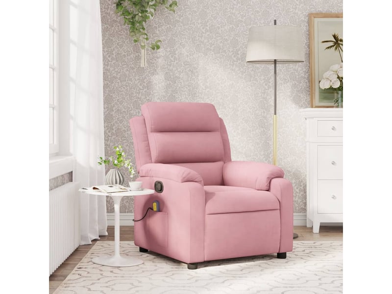  Vidaxl fauteuil de massage inclinable rose velours  - Conforama B