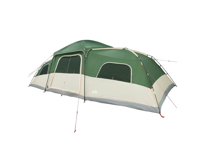  Tente de camping, tente familiale avec auvent imperméable 18 personne vert shl59906  - Conforama C