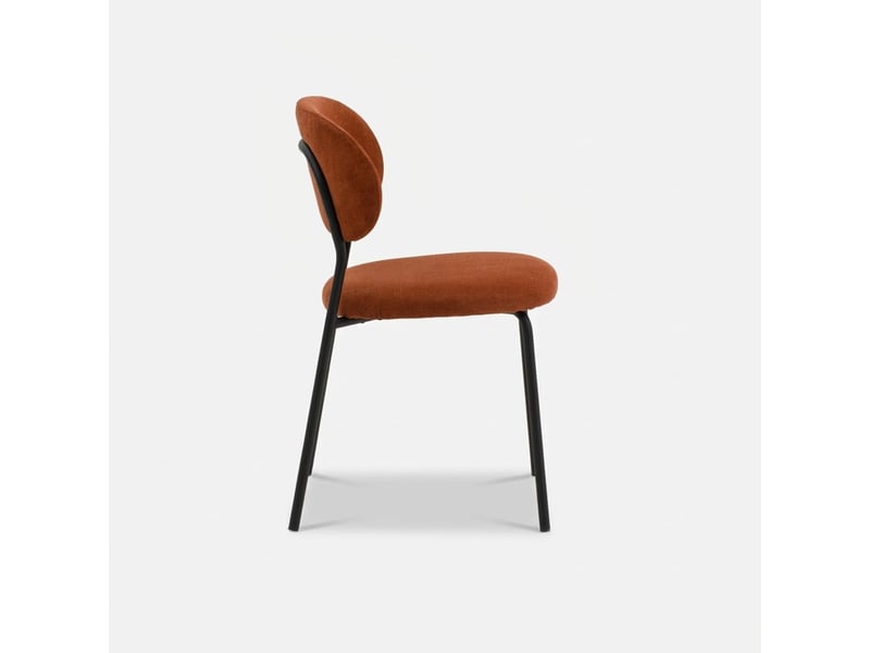  Lot de 2 chaises de salle à manger en tissu cindy - orange  - Conforama D