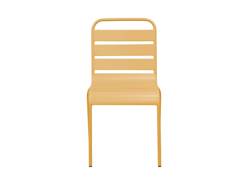 Lot de 4 chaises de jardin en métal moutarde - baca - Conforama C