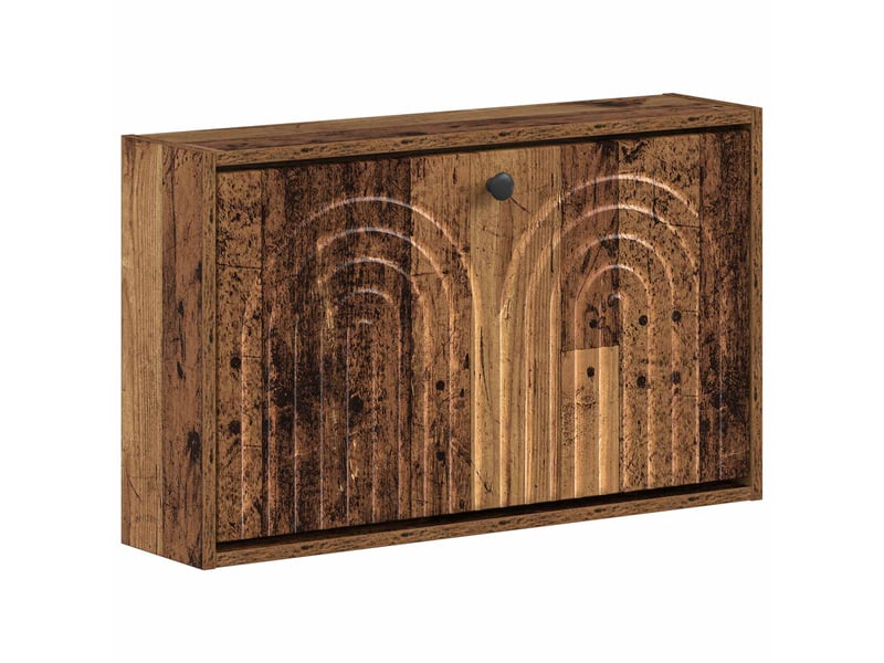  Meuble à chaussures mural, armoire à chaussures alkmaar 71x17x43 cm bois ancien  - Conforama A