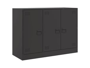 Buffet - bahut - meuble de rangement noir 99x39x73 cm acier
