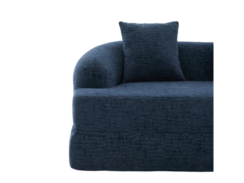  Canapé convertible 2 places chenille bleu marine - canapé lit salon avec rangement intégré  - Conforama R