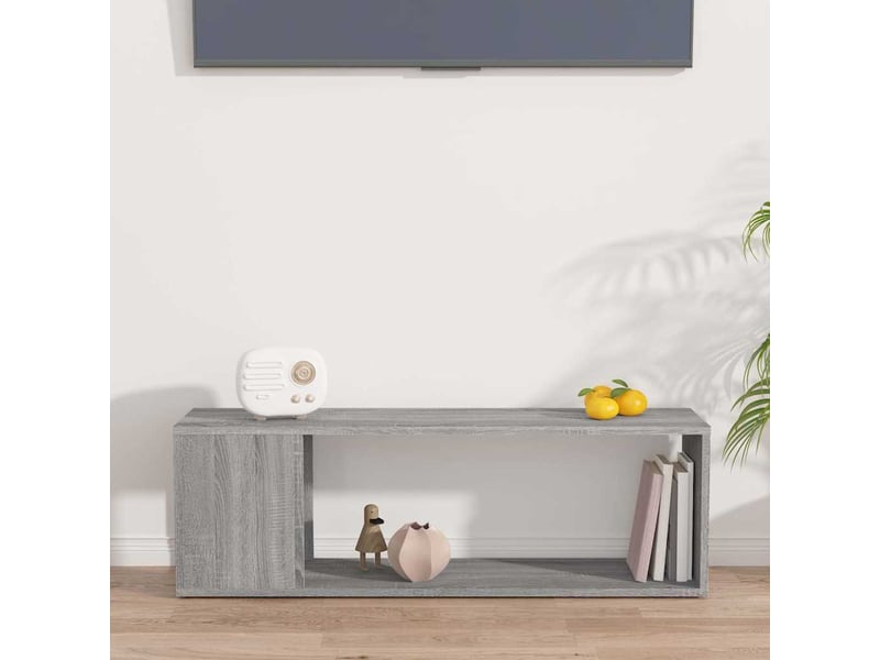  Meuble tv - banc tv - meuble de rangement sonoma gris 100x24x32 cm bois d'ingénierie  - Conforama C