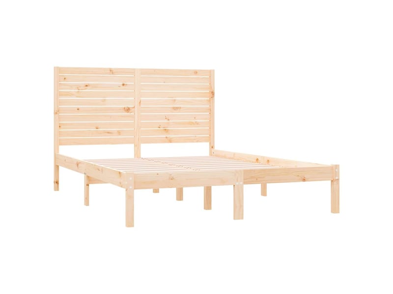  Lit double- lit adulte -  cadre de lit sans matelas 160x200 cm bois massif  - Conforama C