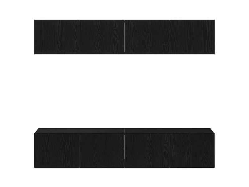  Ensemble meuble tv - banc tv - meuble de rangement 4 pcs chêne noir bois d'ingénierie  - Conforama E