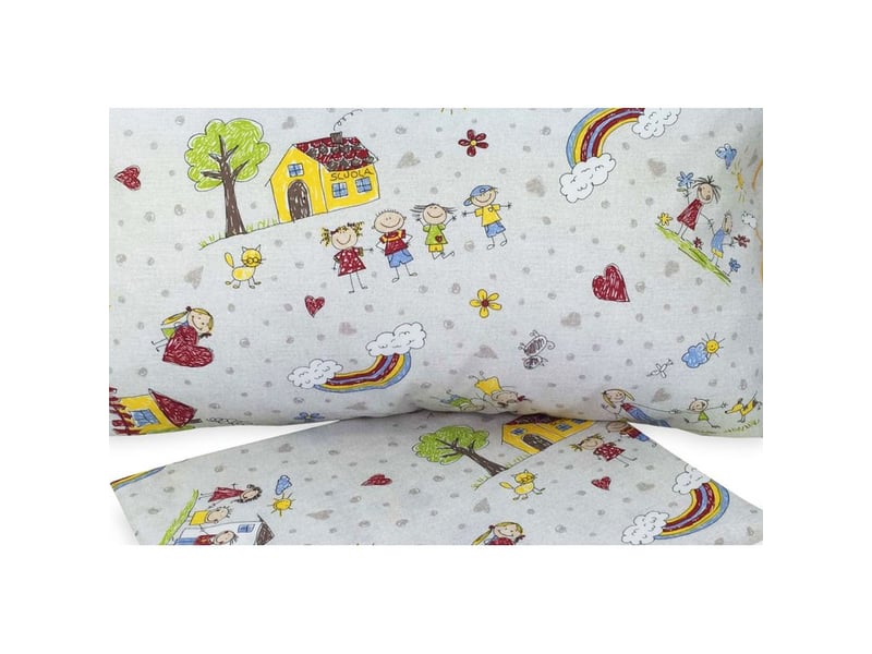  Housse de couette marionnettes enfants garçons famille en pur coton cm. 200x200  - Conforama C